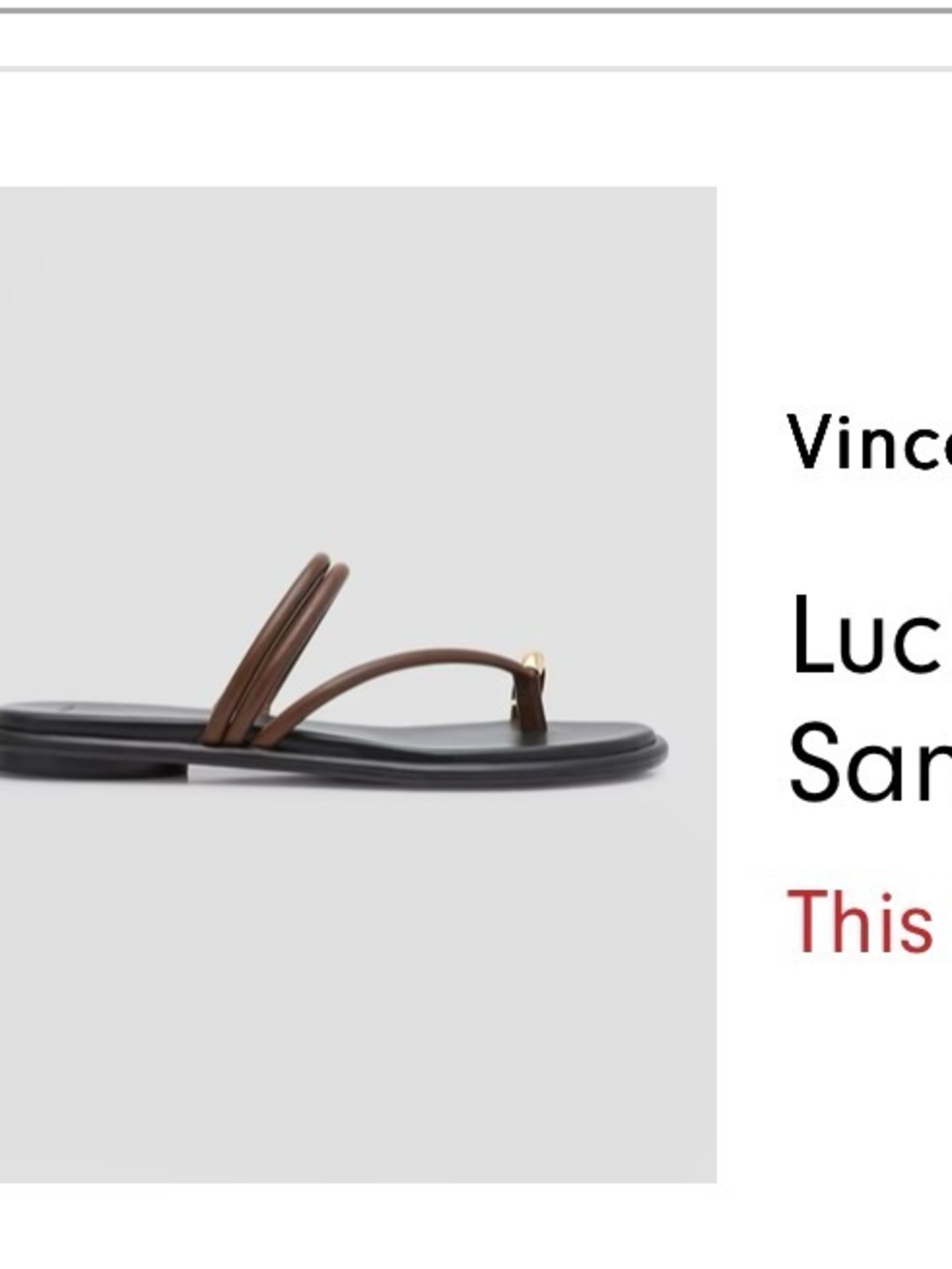 Vince lucila tubular toe ring Brown Strap Black Footbed Women's Sandals - Picture 5 of 5
